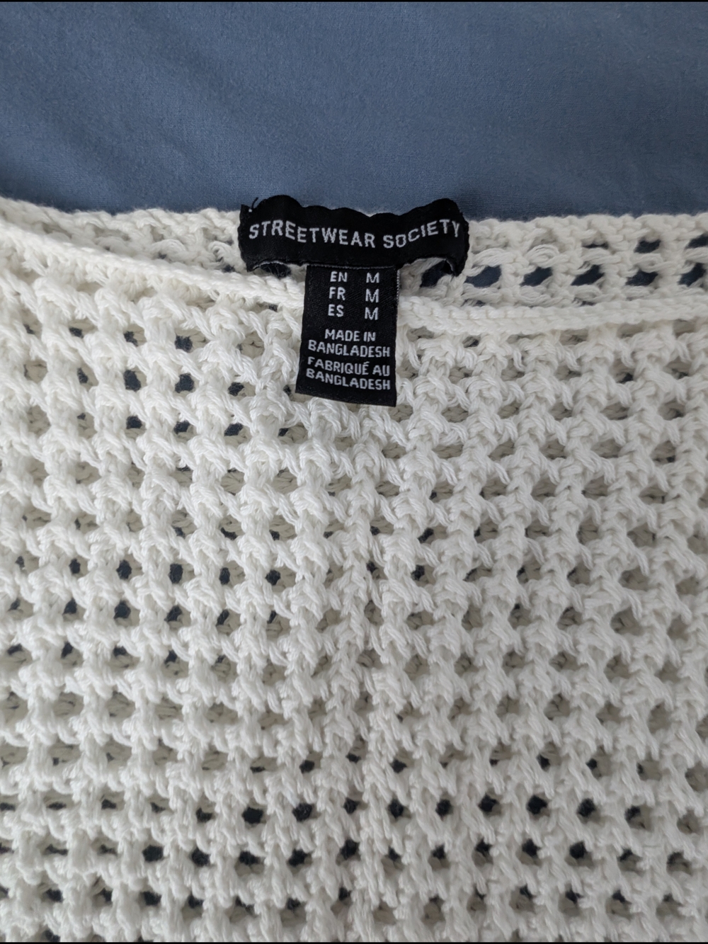 Streetwear Society Cream Open-Knit Crew Sweater